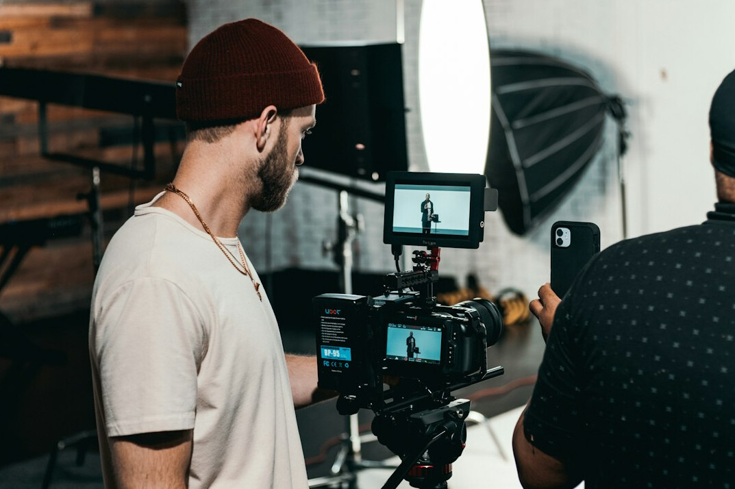 cinematographer filming scene