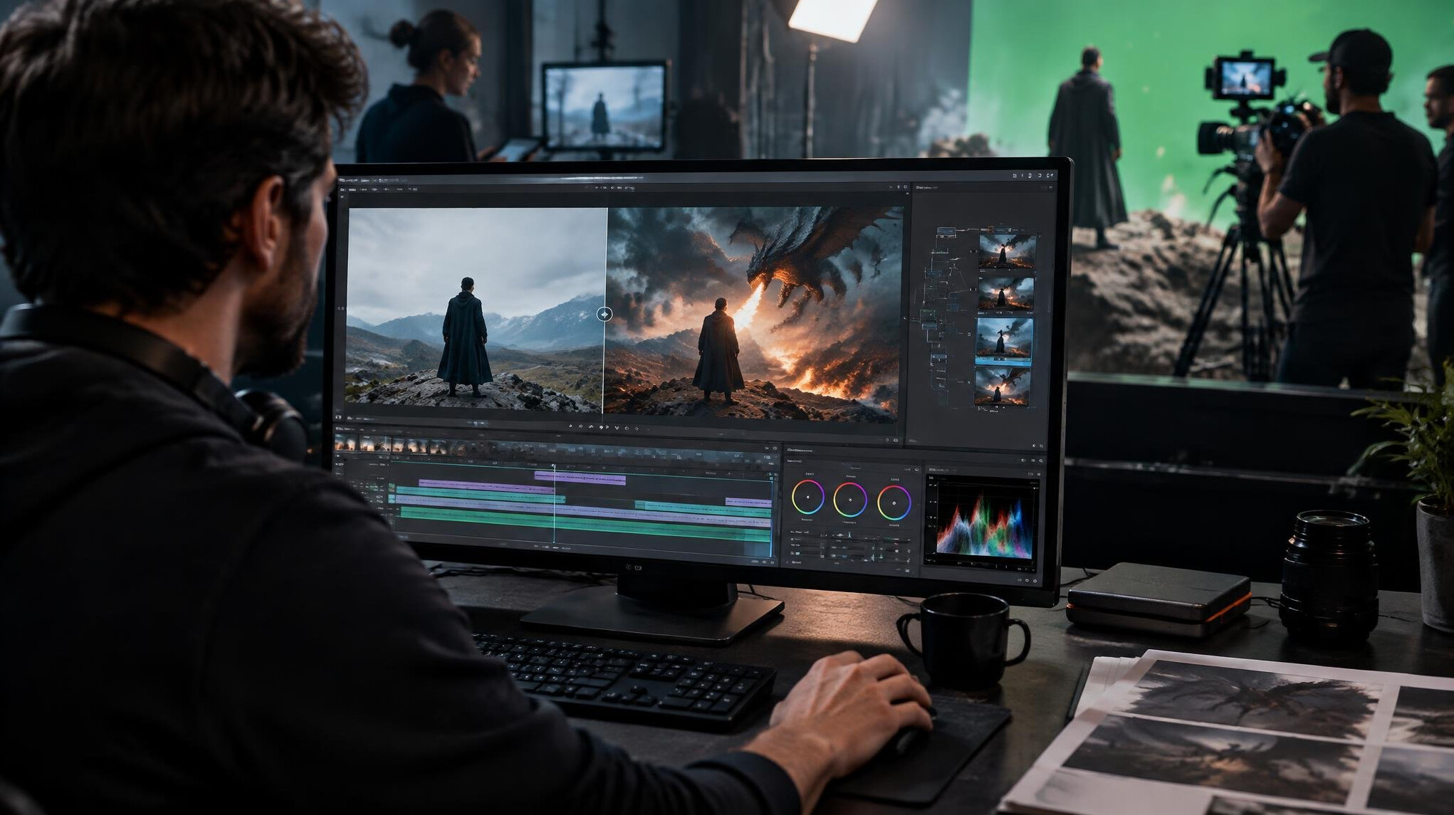 filmmaker applying special effects