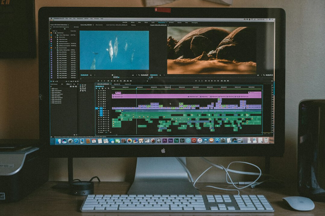professional film editor working