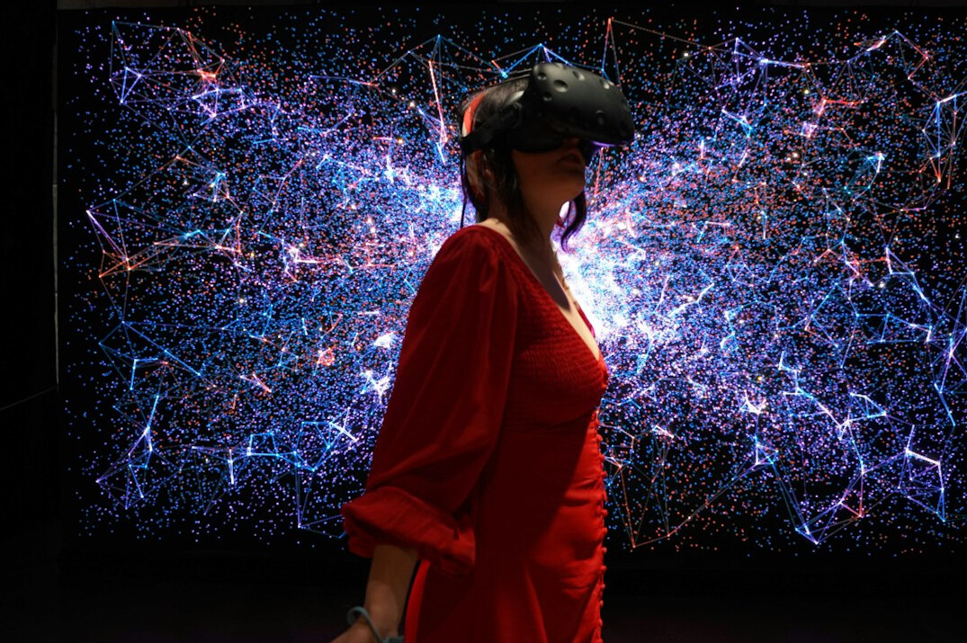 virtual reality headset user